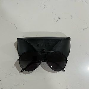 Diff - Aviator matte black sunglasses Koko